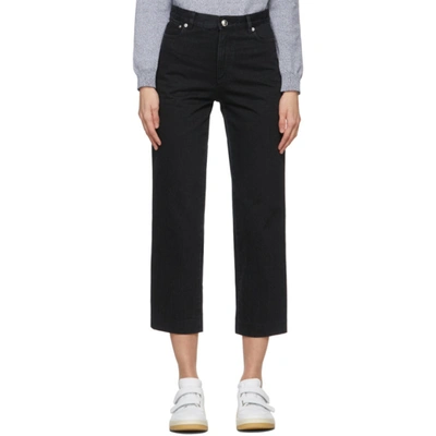 Apc Sailor High-rise Cropped Jeans In Black