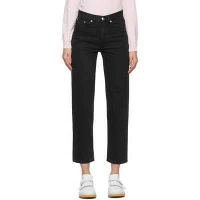 Apc Cropped Corduroy Trousers In Noir