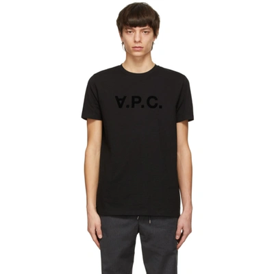 A.p.c. Black Cotton Vcp Maxi Logo T-shirt