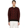 GIVENCHY BLACK & RED REFRACTED SWEATER
