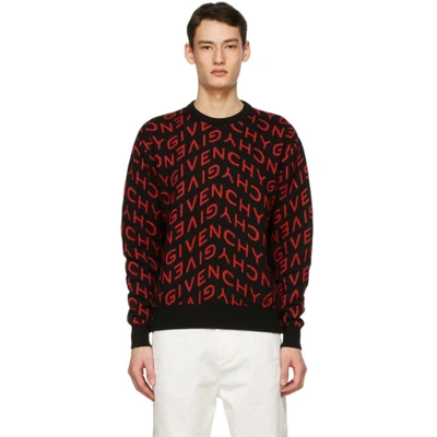 Givenchy Refracted Logo-jacquard Wool Sweater In Red