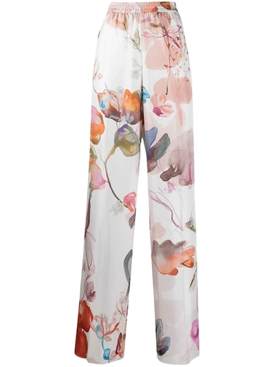 Agnona High-rise Floral-print Wide-leg Trousers In Multicolor