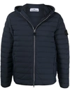 Stone Island Navy Down Loom Woven Chambers Jacket In Blue