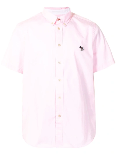 Ps By Paul Smith Zebra Patch Organic Cotton Shirt In Pink
