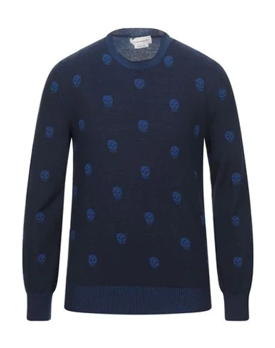 Alexander Mcqueen Sweaters In Dark Blue
