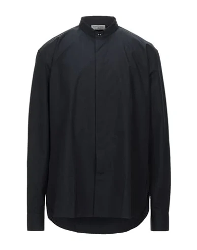 Saint Laurent Solid Colour Shirt In Black