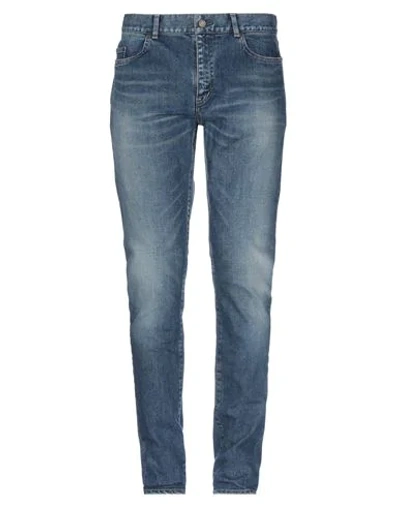 Saint Laurent Slim-fit Washed Denim Jeans In Blue