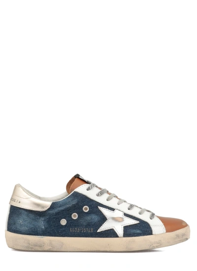 Golden Goose Superstar Classic Sneakers In Dark Blue/cuoio/silver/gold