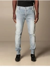 BALMAIN JEANS IN STRETCH DENIM WITH LOGO,VH1MG000006D 6AA