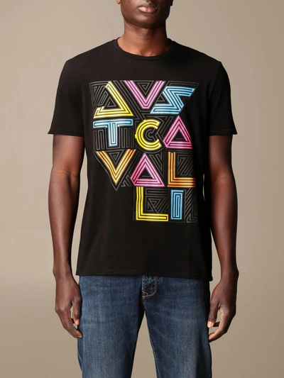 Just Cavalli T-shirt With Logo Print In Black