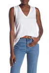 Madewell V-neck Whisper Cotton Tank In Optic White