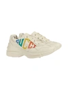 GUCCI WHITE RHYTON SNEAKERS WITH LOGO