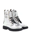 BALMAIN METALLIC BIKER BOOTS