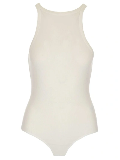 Agolde Rianne High-neck Racerback Bodysuit In White