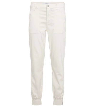 J Brand Arkin Cotton-blend Sateen Track Pants In White