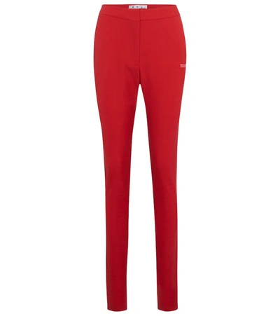 Off-white High-rise Slim Pants In Red