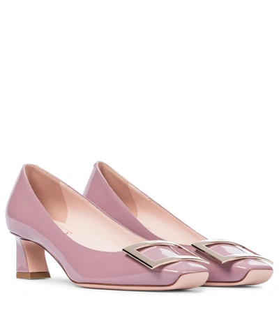 Roger Vivier 45mm Trompette Patent Leather Pumps In Rosa Sorbetto (pink)