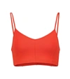 Live The Process V-neck Corset Sports Bra In Orange