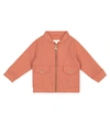 Chloé Logo-embellished Stretch-woven Bomber Jacket 6-36 Months In Red