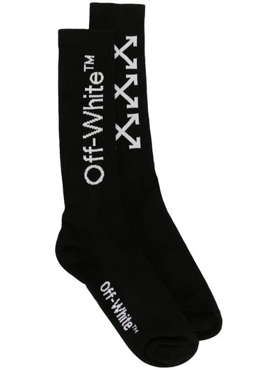 Off-white Arrows Motif Socks In Black