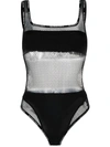 BALMAIN MESH BANDEAU-EFFECT BODYSUIT