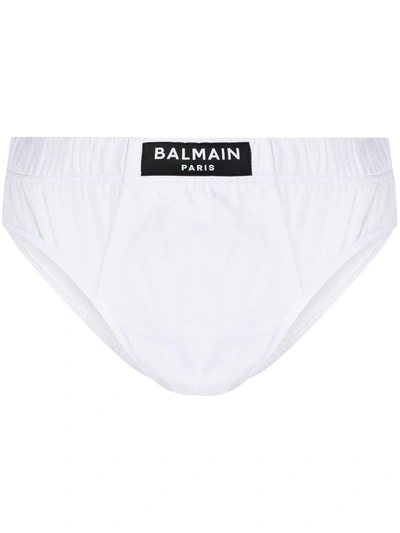 Balmain Logo Patch Briefs In White
