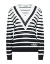 Valentino Striped Virgin Wool Sweater In Ivory