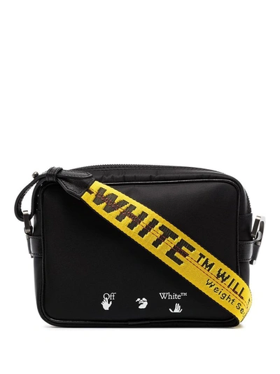 Off-white Men's Web-strap Rectangle Crossbody Bag In Black