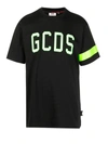 GCDS GCDS MEN'S BLACK COTTON T-SHIRT,CC94M02100451 S