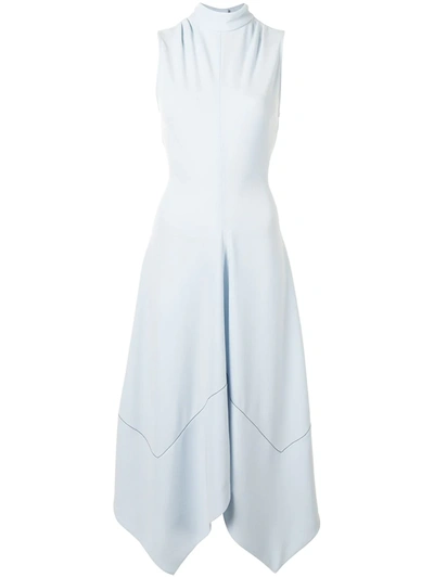 Proenza Schouler Sleeveless Silk Asymmetric Dress In Blue