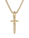 David Yurman 18kt Yellow Gold Diamond Petrvs Dagger Charm Enhancer In Gold