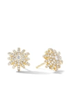 David Yurman 18k Yellow Gold Starburst Small Stud Earrings With Pave Diamonds In Gold