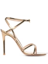 GIANVITO ROSSI METALLIC STRAPPY SANDALS