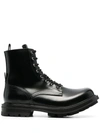 Alexander Mcqueen Leather Boot In Black