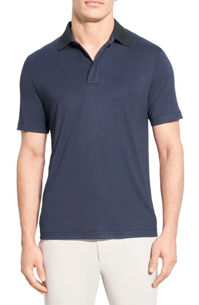 Theory Kayser Regular Fit Short Sleeve Polo In Baltic