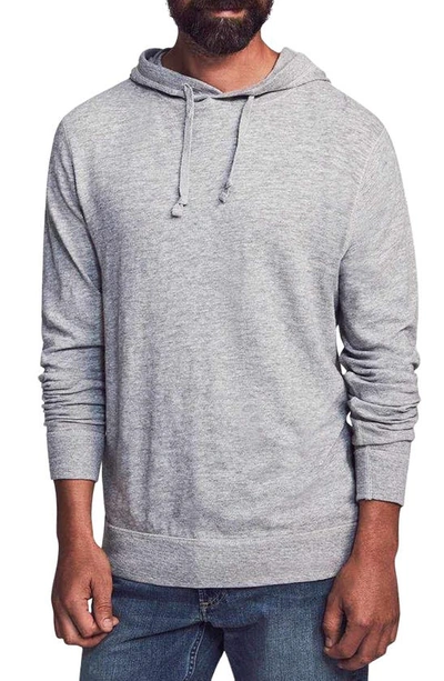 Faherty Slub Cotton Hoodie In Light Grey Heather