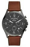 FOSSIL FORRESTER CHRONOGRAPH LEATHER STRAP WATCH, 46MM,FS5815