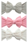 Baby Bling Bow Stretch Headband In Mushroom/ Zinnia/ Oatmeal