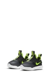 Nike Babies' Flex Runner Slip-on Running Shoe In Smoke Grey,black,white,volt
