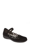 Naot Agathis Mary Jane Flat In Black Velvet Nubuck Leather