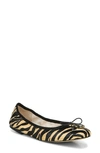 Sam Edelman 'felicia' Tiger Print Brahma Hair Ballet Flats In Tan/black