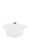 Berghoff White Neo 5 Qt Cast Iron Covered Casserole Dish In White