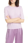 Vince Elbow Sleeve Crewneck T-shirt In Lila