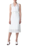 AKRIS PUNTO BELTED PLISSE A-LINE MIDI DRESS,475100061333111