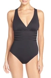 La Blanca Cross Back One-piece Swimsuit In Black