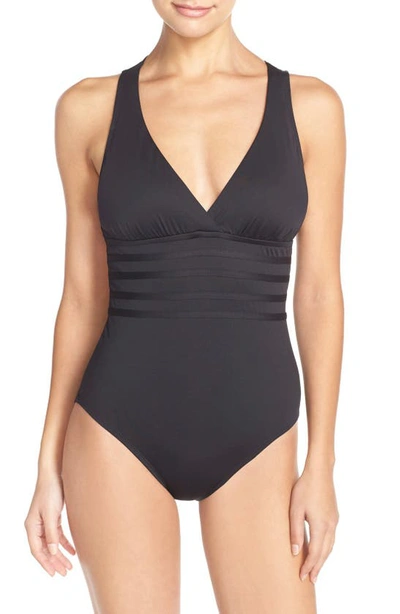 La Blanca Cross Back One-piece Swimsuit In Black