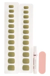 Static Nails Square Pop-on Reusable Manicure Set In Olive