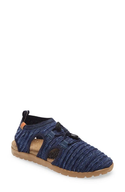 Acorn Casco Toggle Sport Sandal In Navy Heathered Fabric