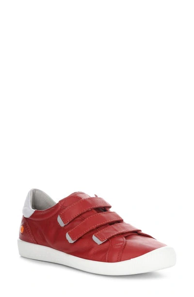 Softinos By Fly London Isra Trainer In Cherry Red/ White Leather