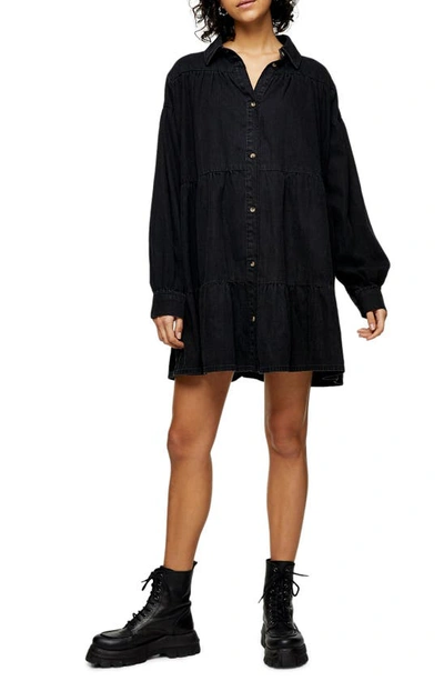open lace back dress Savannah Denim Shirt Dress Black Denim / M main image 1